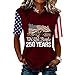 Womens 1776-2026 Independence Day USA Tops Short Sleeve Summer Shirts Casual Loose America 250 Anniversary Blouses