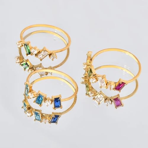 Ring jewellery bague diamant multicolore simples pour une transformation polyvalente