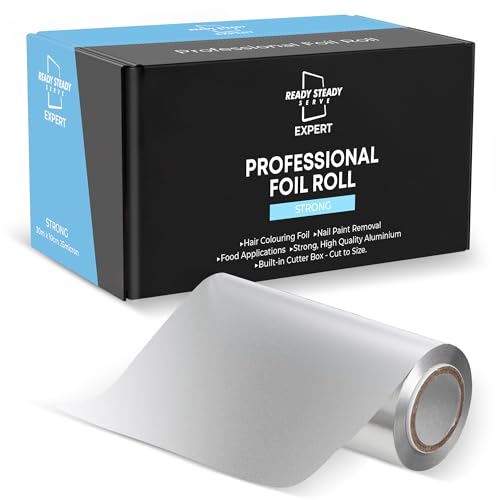 Nail & Hair Silver Foil Aluminium Hair Foil Roll for Hairdressing and Beauty. Hair Highlighting Bleaching Coloring Salon Modeling Cosmetic. Use for gel removal wraps 30m x 10cm
