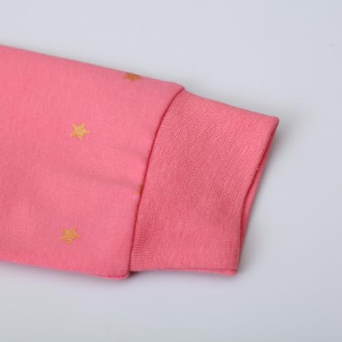 Image of Girls Cotton Long Sleeve Casual Cartoon Appliques Striped Jersey Dresses