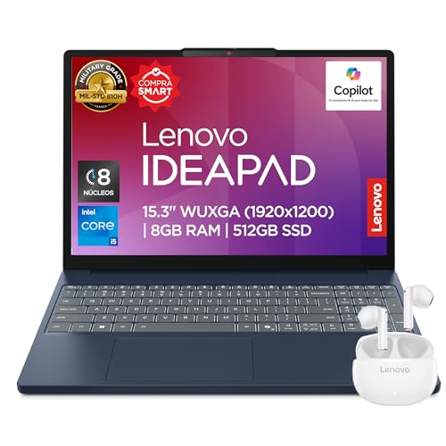Lenovo Laptop y Audífonos | IdeaPad Slim 3 15IRH10 | 15.3" WUXGA | Intel Core i5 | 8GB RAM 512GB SSD | Audifonos E310 | Teclado en Español