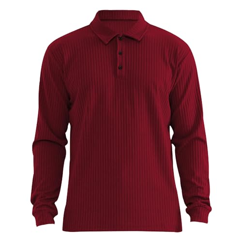 Men's Lapel Solid Knit Pullover Long Sleeve Slim Male Knitted Sweaters Causal Button Design Basic Sweater