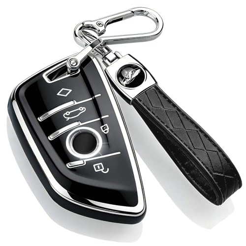 Coque de clé BMW en TPU souple noir pour modèles Séries 2 à 7 et X1 à X6 M 2015-2023