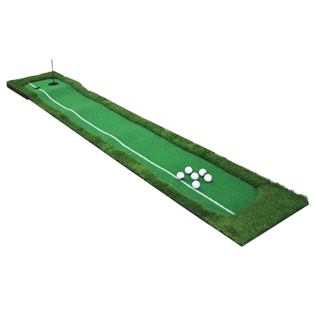 XLIHAWY Golf Practice Hitting Mat, Putting Green Indoor Golf Putting Mat, Golf Training Swing Chipping Mat for Backyard Home Office(3x0.5m)