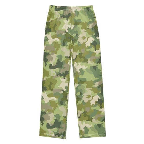 Boys' Pants Green Beige Camo Long Bottoms Jogger Pants Elastic Waist Trousers with Pockets S-XL