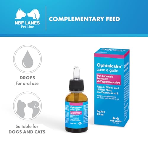 NBF Lanes Ophtacalm Hund und Katze, Tropfen 25 ml, für das normale Wohlbefinden des Augenapparates von Hund und Katze