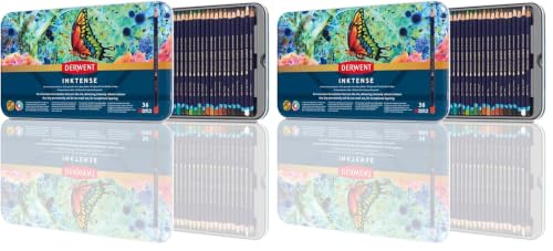 Image of Derwent Inktense Water Soluble Colored Pencil Set, 36 Count (Pack of 2)