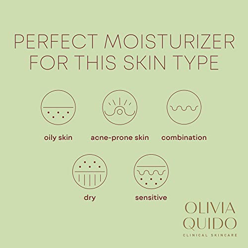 Olivia Quido Clinical Skincare Hydrating Gel (2.4 Oz) | Hydrating Face Moisturizer For Dry Skin, Oily Skin, Acne-Prone, & Sensitive Skin | Cool & Soothing Water-Based Gel Moisturizer For Men & Women #TOP4
