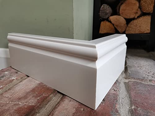 150mm (6 inch) Skirting Board Cover Ogee - Ambassador Skirting - 2m White PVC