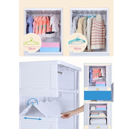 Image of LERIMO Multipurpose Stackable Plastic Cupboard Drawer for Clothes Storage, Almirah for Clothes, Foldable Wardrobe Cabinet Organizer for Office, Kitchen, Bathroom (Elephant-HSM17144, 4 - Layer)