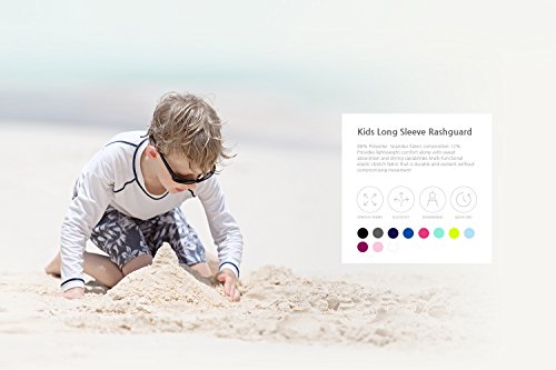 Image of TSLA Girls Long Sleeve Rash Guard Shirt UV /SPF Water Beach Surf Swim UPF 50+ Top Sunscreen Swimwear Shirts