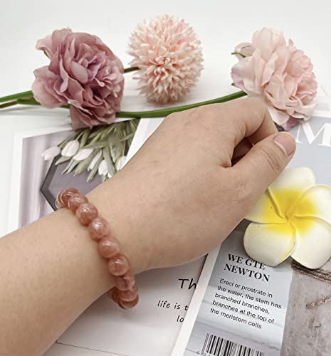 Wainis 12Pcs 8Mm Semi-Precious Beaded Bracelets For Men Women Healing Stretch Round Bead Crystal Gemstones Bracelets Unisex #TOP4