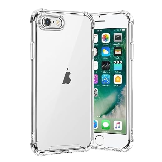 gueche Custodia per iPhone 6 e iPhone 6S, anti giallo, trasparente, antiurto, antigraffio, Air Cushion, compatibile con iPhone 6 e iPhone 6S Cover Case