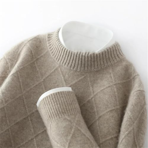 Mens Cashmere Crew Neck Sweater Spring Winter Thick Warm Comfortable Casual Pullovers3