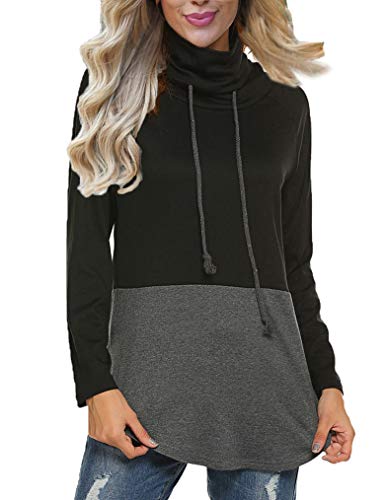 Womens 2018 Casual Sport Sweatshirts Blouse Crew Neck Tshirt Long Sleeves Tunics Tops Black S