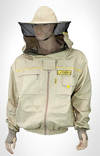 LYSON Imkerbluse mit abnehmbarem Hut/Imkerjacke mit Handstulpen mit Daumenloch Unisex Imkerbluse belüftet Professionelle… – Bild 4