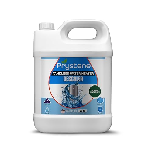 Prystene Tankless Water Heater Descaler Solution (32 Fluid Ounces) - Professional-Grade Descaler/Cleaner Restores Heating Efficiency. Easy to Use, Food Grade Ingredients, Biodegradable, Made in USA.