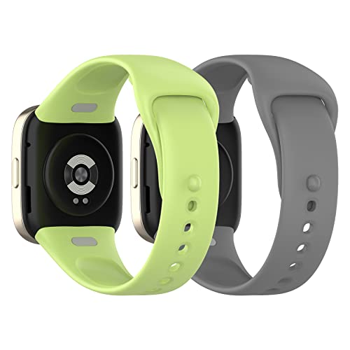 KUTEWEU Sport Straps Compatible with Xiaomi Redmi Watch 3 Strap,Replacement Bands for mi Redmi Watch3 Watchband,Soft Silicone Replacement Watch Band Compatible with Redmi Watch 3 (Green+Grey)