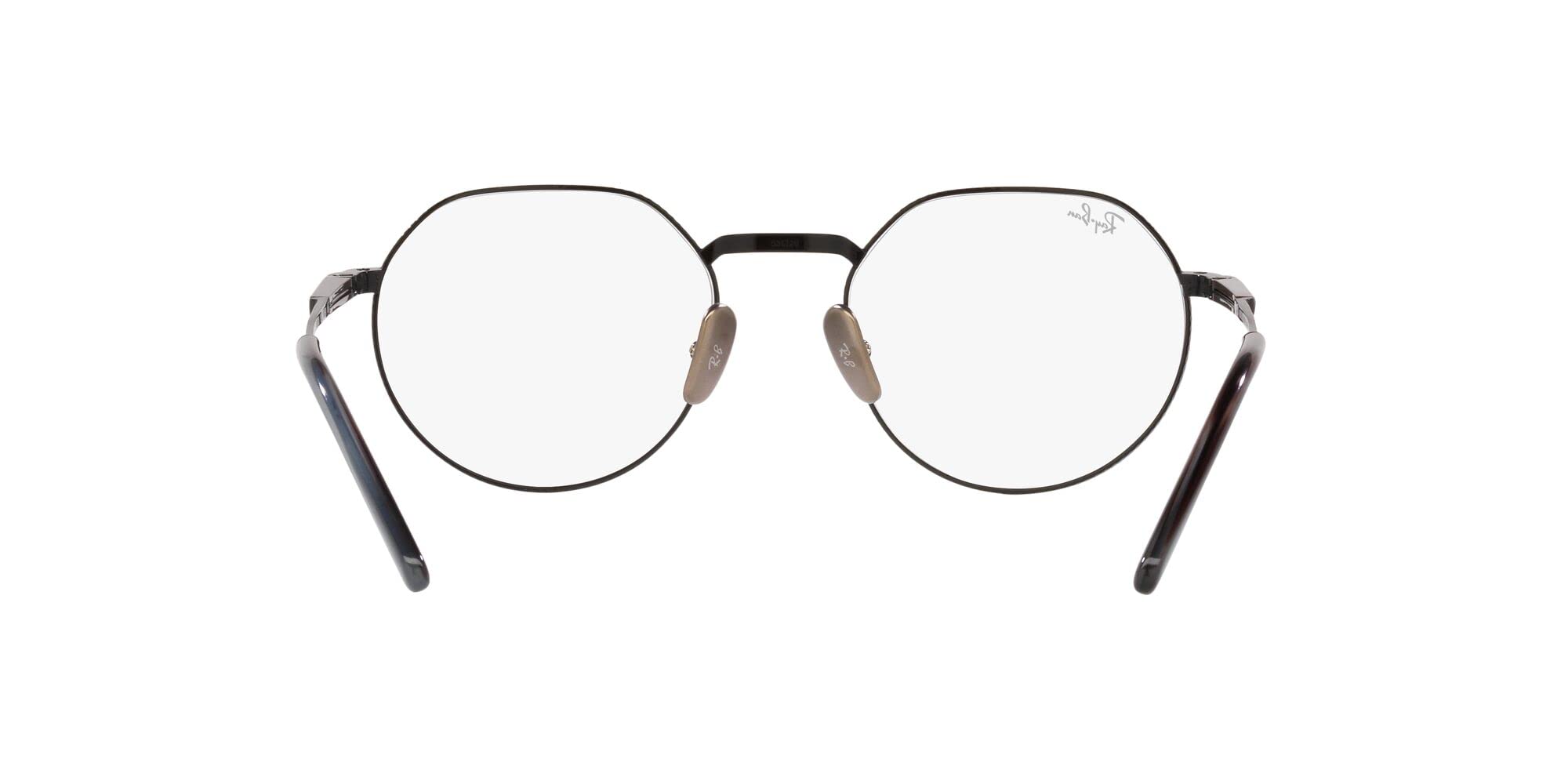 Ray-Ban Rx8265v Jack tytanowe okrągłe okulary na receptę, Czarny/Demo Obiektyw, 51 mm