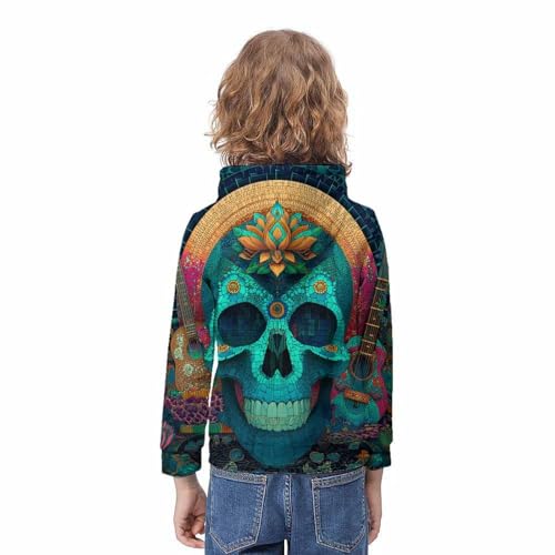 Sweat imprimé 3D crâne fini les pulls ennuyeux enfant - 3