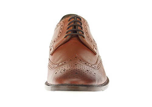 Luciano Natazzi Mens Dress Shoes Full Grain Leather Wingtip Oxford Lace-Up Sl301 (45 M Eu / 12 D(M) Us, Tan Burnish) #TOP1