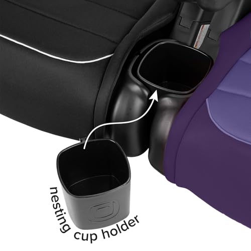 Image of Diono Connect3 R 2-in-1 High Back Booster, Slim Fit 3-Across in Many Mid-Sized Sedans and SUVs, for Children from 40-120 lbs., Lightweight with Cupholder, Purple Wildberry