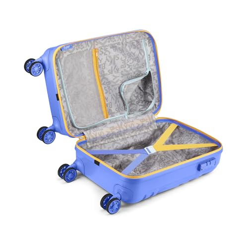 Image of Skybags Polycarbonate (Pc) Graphiq Cabin 55 Cm(Small) Trolley Bags for Travel 8 Wheel Spinner Hard Case Luggage, Lightweight Bag with TSA Lock & Scratch Resistant with 5 Years Warranty (Persian Blue)