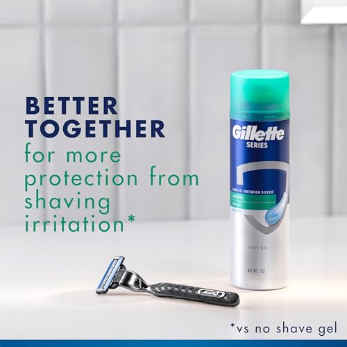 Image of Gillette Series 3X Action Shave Gel, Sensitive Twin Pack, 7 Oz (Pack of 2)