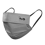 strongAnt Mund Nasenmaske. Mundbedeckung 100% Baumwolle 3 Lagen inkl Filter. Wiederverwendbar waschbar - Made in EU 5er Pack, Grau