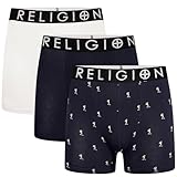 Religion - Paquete de 3 calzoncillos boxer de algodón para hombre – Ropa interior suave, sin etiquetas, transpirable con cintura elástica – Tallas S a XXL, XL