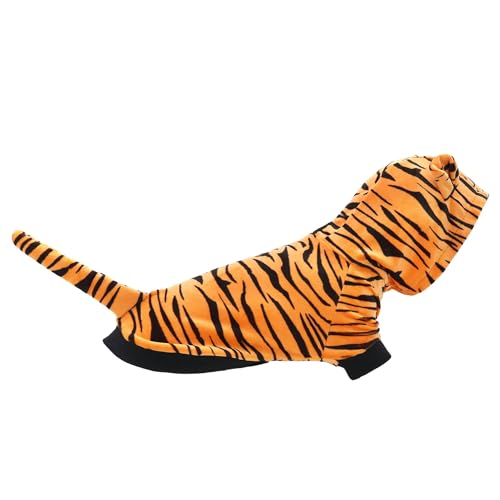 NACOCO Halloween Dog Tiger Costume-Pet Cosplay Clothes Cat Coat Hoodie Outfits Warm Winter Apparel for Dog Small and Medium Cat(Orange, 2XL) - image 4