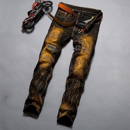 Jeans desgarrados para hombre estilo punk gótico miniatura 4