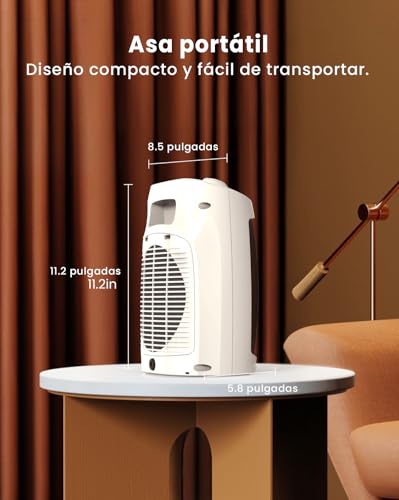 AIRMATE Heizlüfter Klein, Energiesparend mit Überhitzungsschutz, 2000W PTC Keramik Heizlüfter, 3 Modi, Leise für Räume, Schlafzimmer, Electric Heater (Weiß) – Bild 6