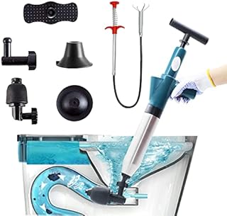 RAIBOTOO Air Toilet Drain Blaster Plunger Powerful Manual High Pressure Dredge Plumbing Tool for Clogged Toilet Sink and Bathroom Kitchen Vloor Drain and Sewer Pipe Dredging