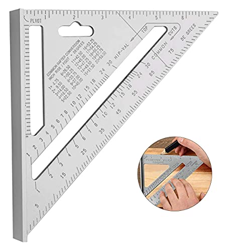 TSKDKIT Équerre Triangle menuisier - 30cm/300mm Équerre de Charpentier Haute Précision - Règle d'angle Menuiserie en Alliage d'aluminium Outil de Mesure