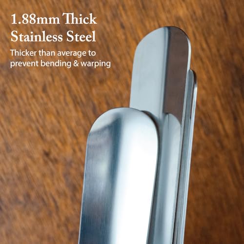 FootFitter Premium Long Stainless Steel Shoe Horn, 1.8mm Extra Thick, Leather Grip Handle for Easy Shoe Entry & Durability2