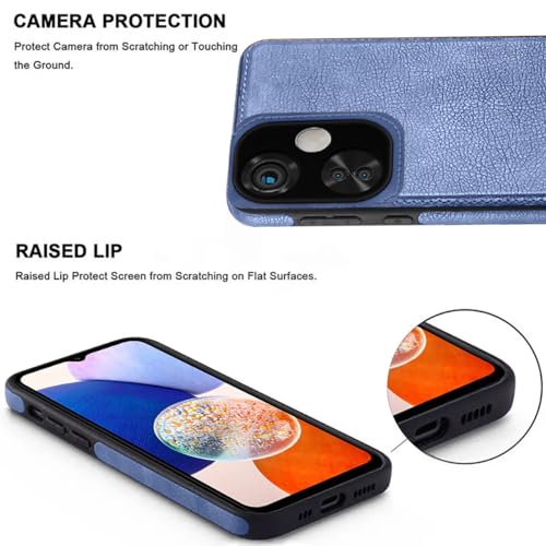Image of KARWAN️ Genuine Leather Finish Oneplus Nord CE3 Lite Back Cover Case |Shockproof Design|Raised Edges for Camera & Screen Protection |Super Soft-Touch|Leather Case for Oneplus Nord CE3 Lite-Blue