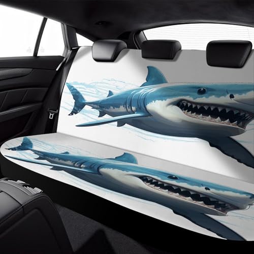 Funda para asiento trasero de coche universal Blue Shark en poliéster elástico 6