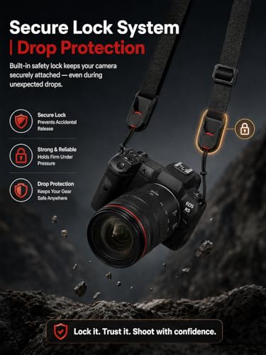Image of Street27 2PCS Adjustable Nylon Camera Wrist Strap & Neck Lanyard with Quick Release - Universal DSLR Hand Strap for Sony, Nikon, Fujifilm & Mirrorless Cameras
