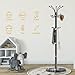 Snaikor Metal Coat Rack Stand with Natural Marble Base, Modern Coat Rack Freestanding, 360°Rotary Coat Racks with 14 Hooks, Heavy Duty Coat Hall Tree Hanger Stand for Entryway, Office