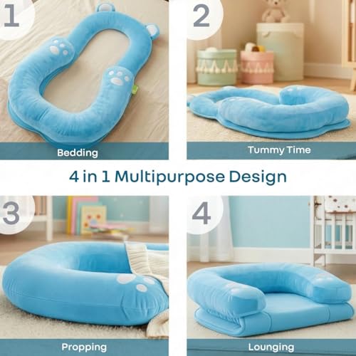 Image of R for Rabbit Snuggy Teddy Kids Bedding Bag | Soft Portable Travel Sleep Sack for Kids | Ultra-Soft Plush Fabric for Everyday Comfort (Blue)