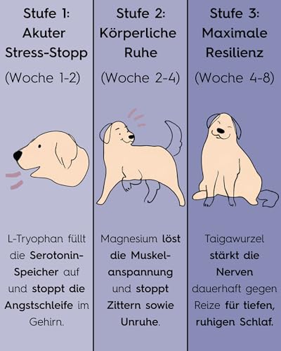 Lucky Pets NEU Beruhigungstabletten für Hunde 150 Stück – Mit L-Tryptophan, Baldrian und Hanfsaat – Bei Angst, Stress, Reisen und Silvester – Beruhigungsmittel für Hunde – Made in Germany