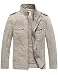 WenVen Men's Casual Cotton Military Jacket