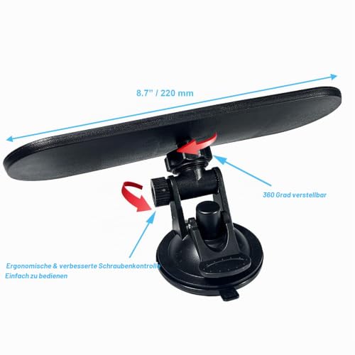 KITBEST Rückspiegel Auto, Innenspiegel Auto Innenspiegel mit Saugnapf Auto Spiegel Klein für Auto, SUV, CRV, Vans, Trucks (220 x 64 mm)