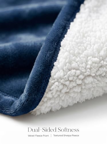 Utopia Bedding Kuscheldecke Warm Sherpa Wolldecke [Marineblau, 228x228 cm] Flauschig Sofaüberwurf Decke Dicke… – Ansicht 4