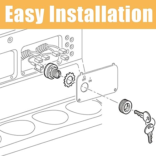 Ignition Switch and Key 2 Terminals Carabiner 17421G1 Fits EZ-GO Electric Golf Cart - Thumbnail 4