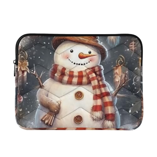 Funda para portátil de 13-14 pulgadas impermeable con diseño de muñeco de nieve