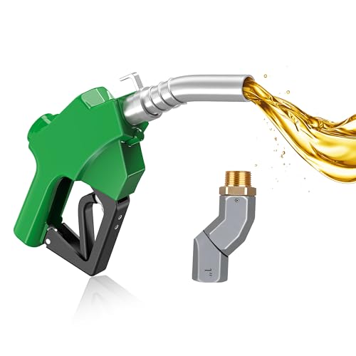 Automatic Fuel Nozzle Auto Shut-Off Fuel Nozzle High Spout Car Fuel Filling Nozzle Used for Diesel Petrol Gasoline Kerosene (1pack Green 1 NPT with Swivel)