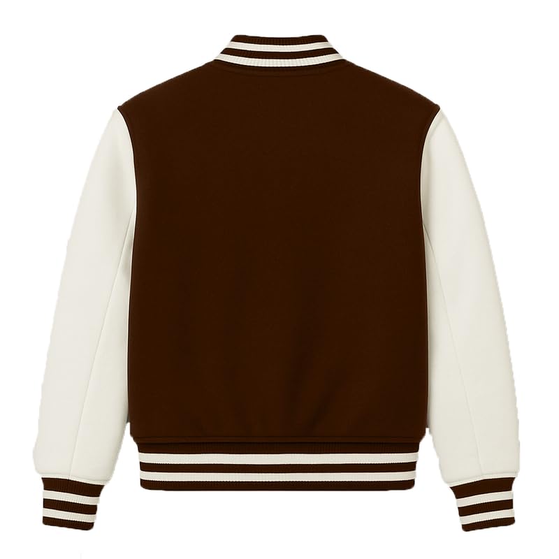 Image of Koverify Cotton Blend Standard Length Long Sleeves Winter Wear Solid Varsity Jacket For Men