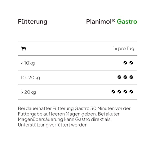 Planimol Gastro — Magentabletten für Hunde — 100% natürlich — unterstützt bei empfindlichem Magen, Sodbrennen, Erbrechen & Grasfressen — unterstützt Magenschleimhaut & Säurebalance — 90 Tabletten